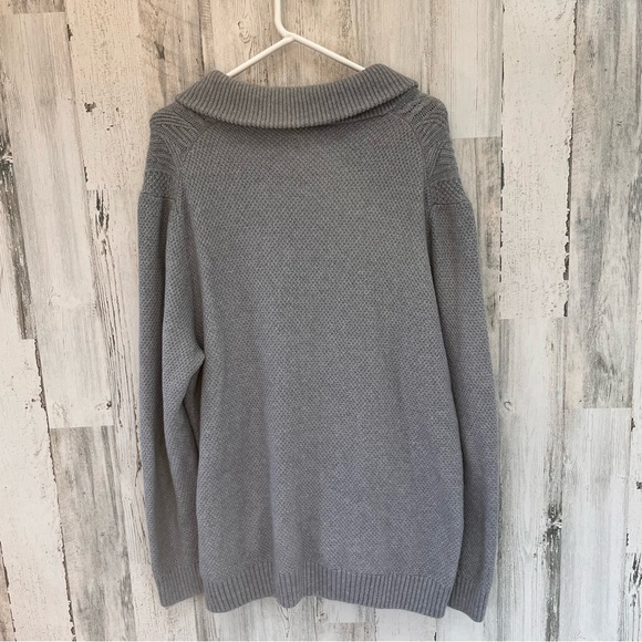 Tasso Elba Men’s Gray Chunky Button Down Cardigan Sweater Size XL Shawl Collar - Picture 7 of 7